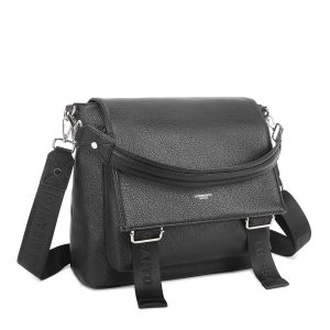 Black women's bag with flap LUIGISANTO