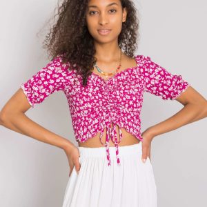 Dinah RUE PARIS Fuchsia blouse