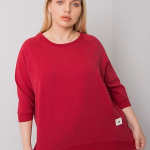 Burgundy cotton plus size sweatshirt Ninetta