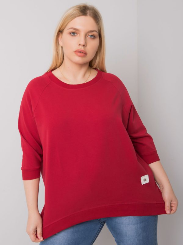 Burgundy cotton plus size sweatshirt Ninetta