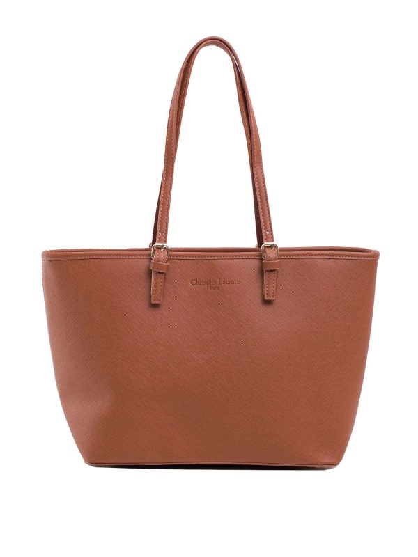 Brown eco-leather city bag