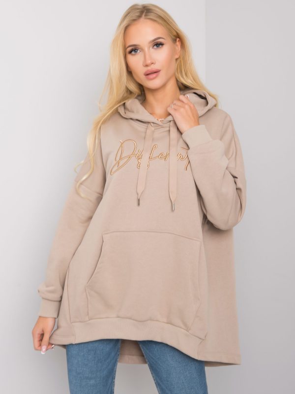 Fallon beige kangaroo sweatshirt