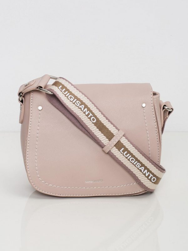 Pink handbag with decorative strap