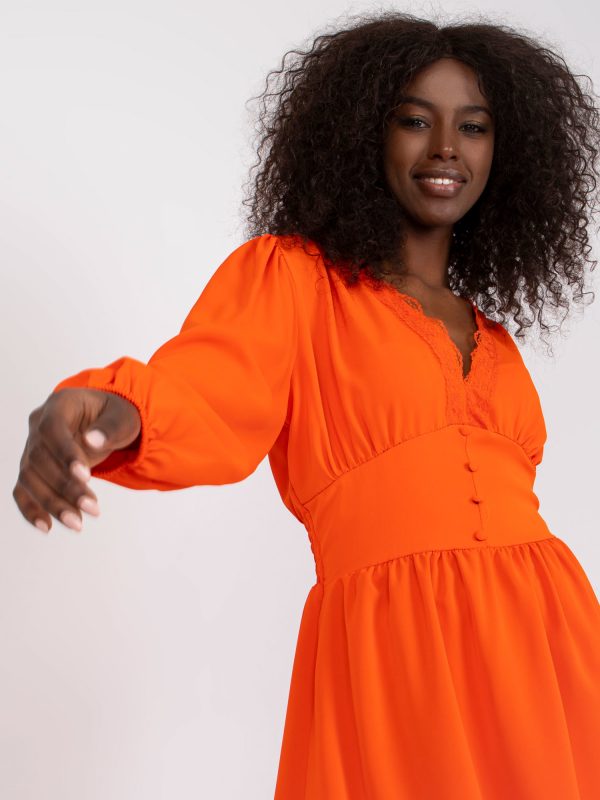 Fluo Orange Libby Casual Mini Dress