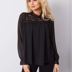 Black blouse with lace Lara