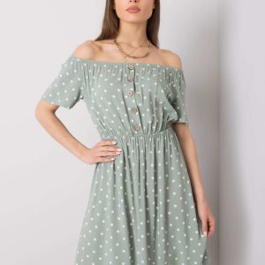 Pale green polka dot dress Kasey SUBLEVEL