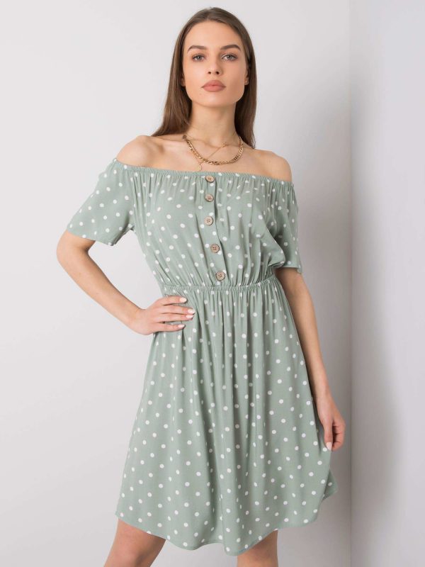 Pale green polka dot dress Kasey SUBLEVEL