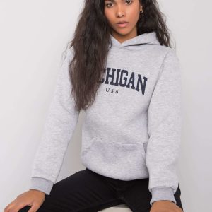 Grey melange hoodie Khianna RUE PARIS