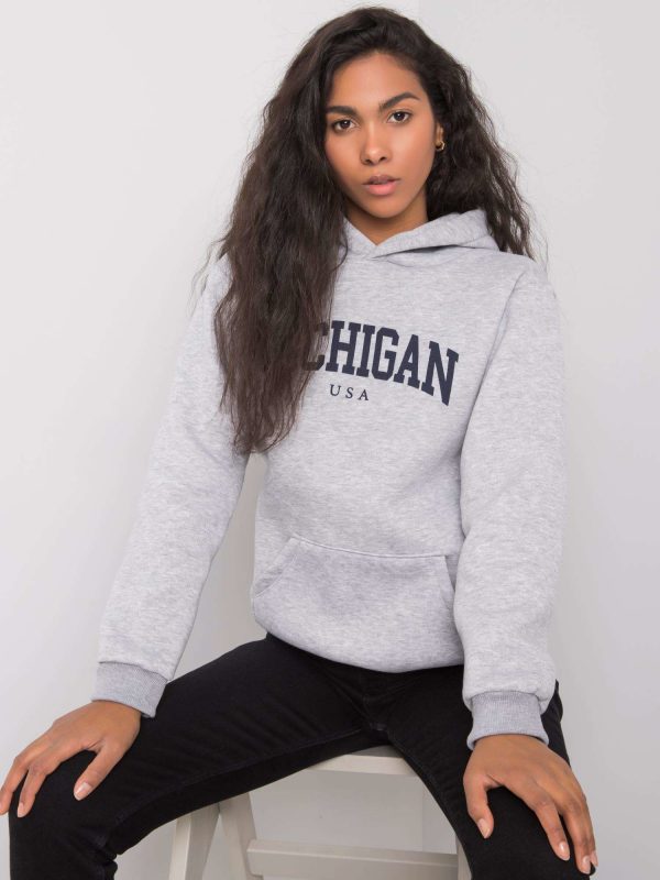 Grey melange hoodie Khianna RUE PARIS