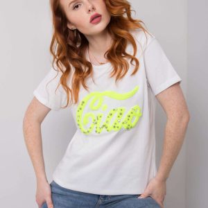 White T-shirt with Erin applique