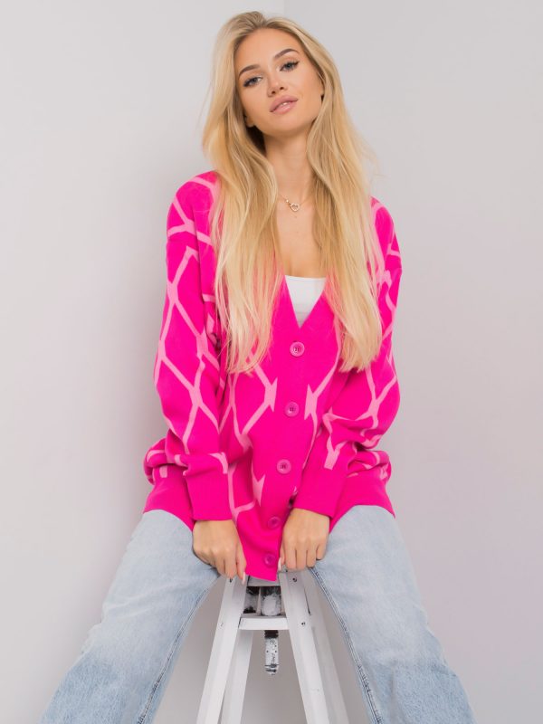 Caliana Fuchsia Button Sweater