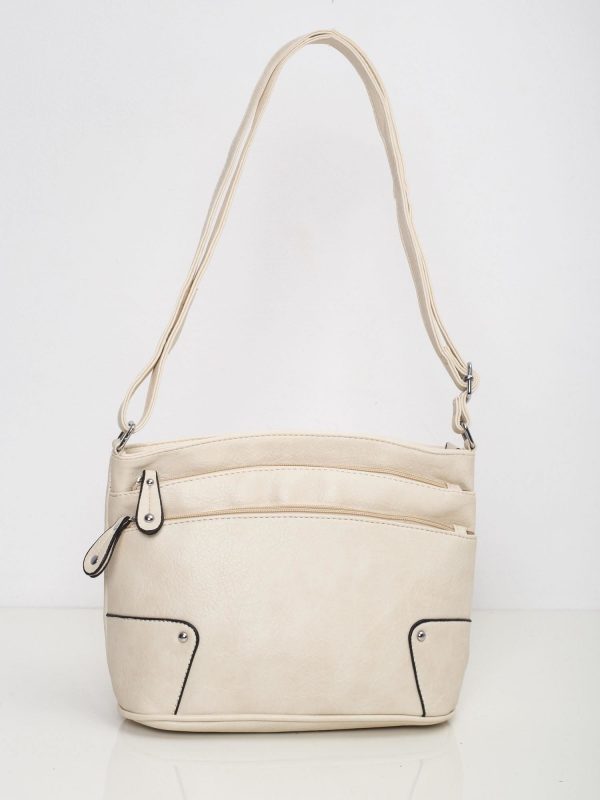 Cream eco leather handbag