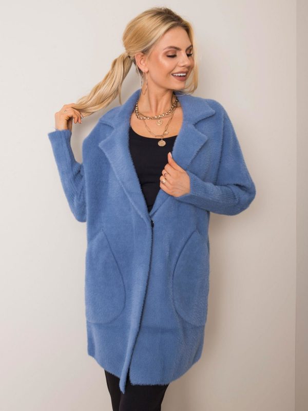 Grey-blue alpaca coat Nora