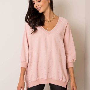 Helen's light pink sweatshirt