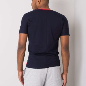 Navy blue t-shirt for men with print by Clayton