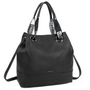 LUIGISANTO black eco-leather urban bag