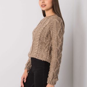 Dark beige sweater with braids Milford RUE PARIS