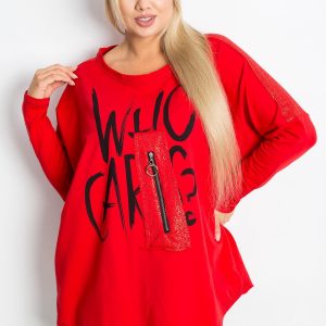 Red Plus Size Lounge Sweatshirt