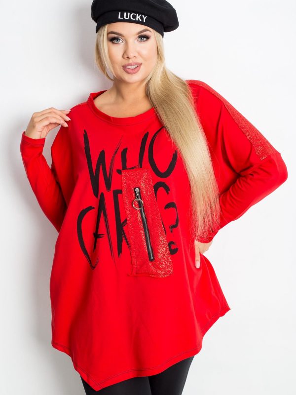 Red Plus Size Lounge Sweatshirt