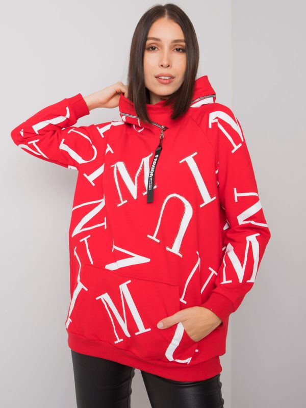 Indi Cotton Red Plus Size Sweatshirt