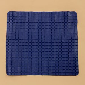 Dark Blue Square Bathroom Mat