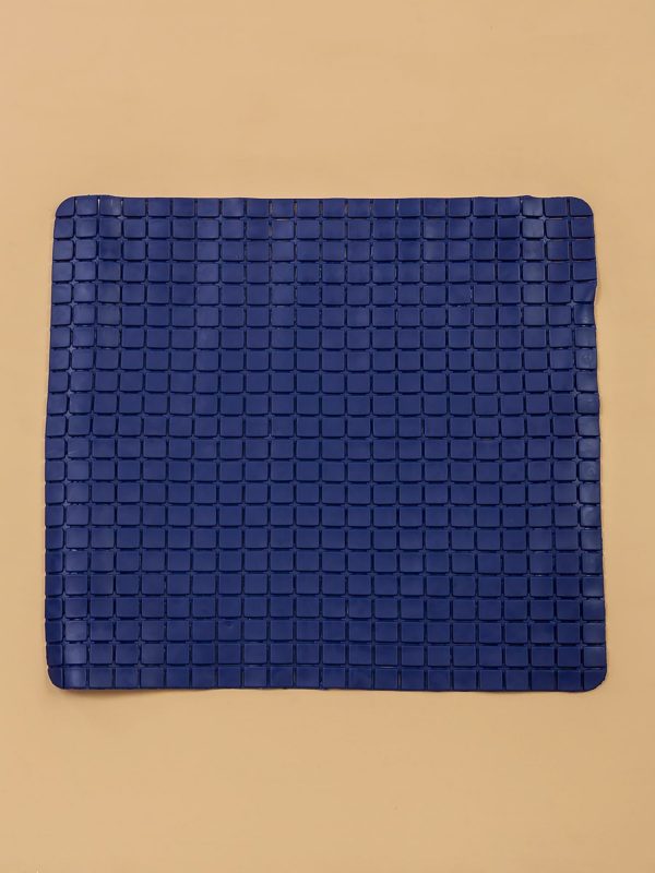 Dark Blue Square Bathroom Mat