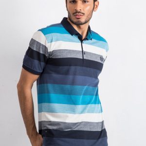 Turquoise and Navy Blue Men's Polo Shirt Together