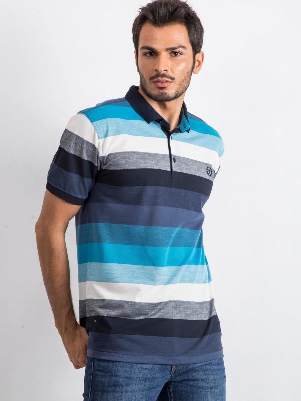 Turquoise and Navy Blue Men's Polo Shirt Together