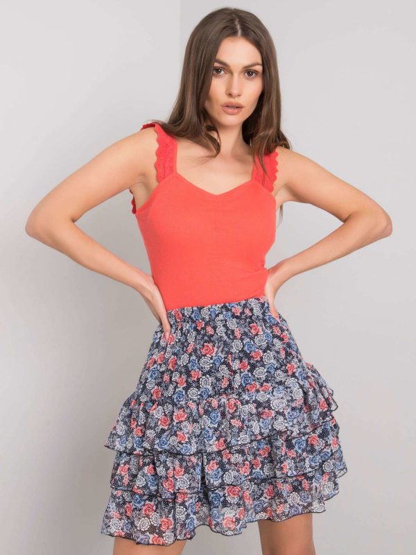 Navy blue Randisha Floral Skirt