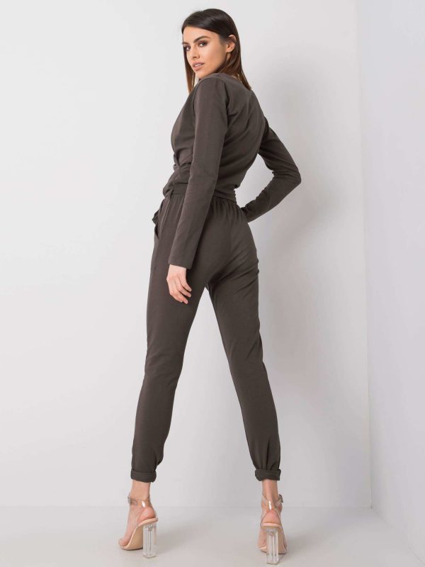 Dark khaki jumpsuit Patrizia