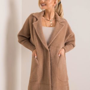 Dark beige alpaca coat Nora