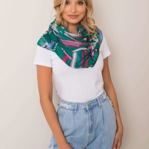 Dark green scarf with patterns