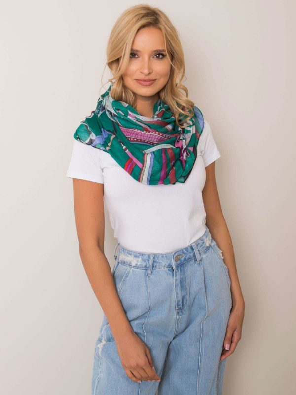 Dark green scarf with patterns