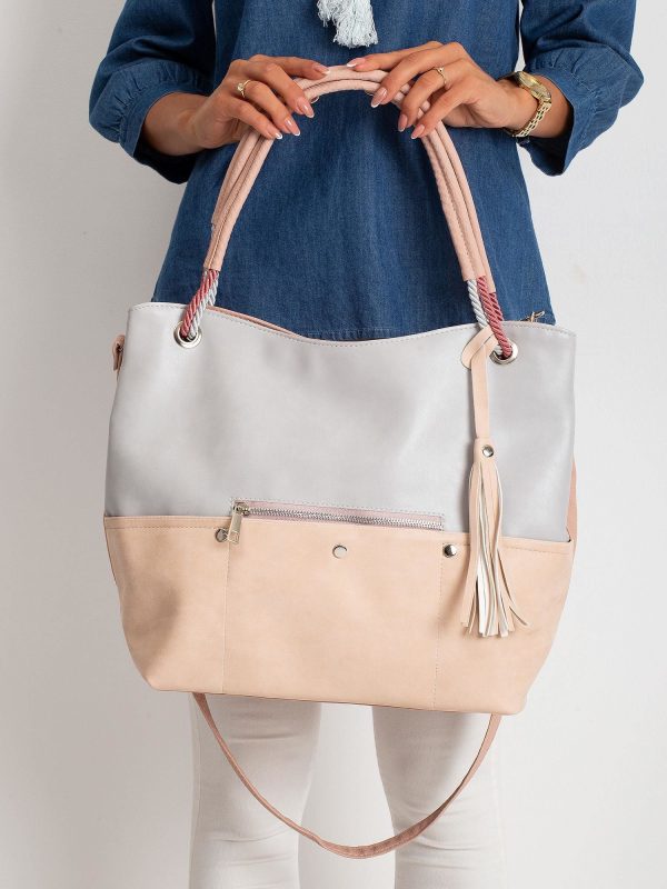 Pink and grey city bag