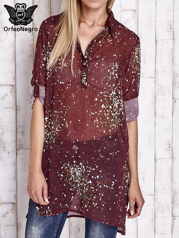 Burgundy tunic mist with applique