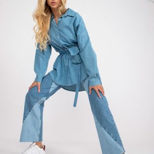 Blue Oversized Cotton Shirt RUE PARIS