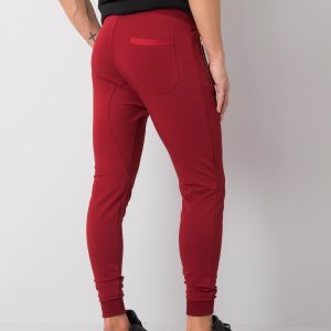 Burgundy men's sweatpants with print Shane