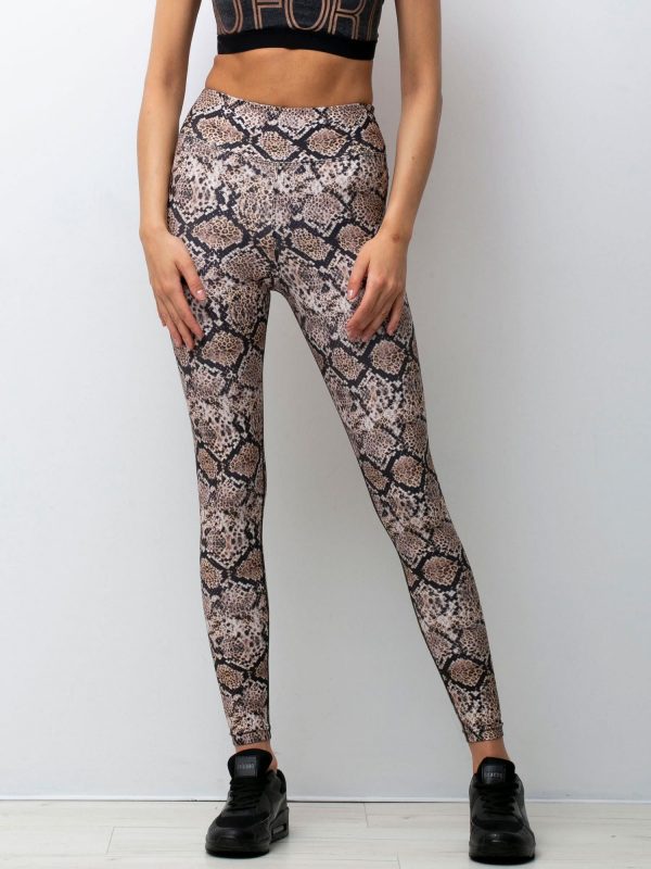 Brown Black Reptile Leggings