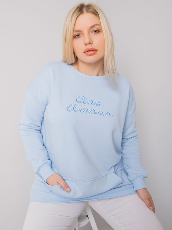 Light blue long sweatshirt plus size Easton