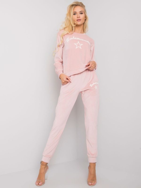 Pale Pink Women's Velour Set Carlisa