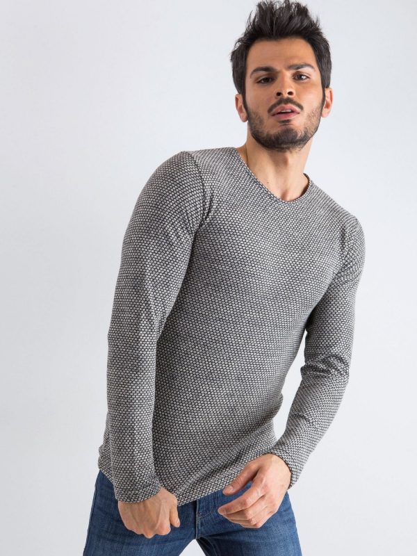 Grey Mosaic Men's Sweater