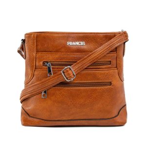 Brown ladies handbag with pockets