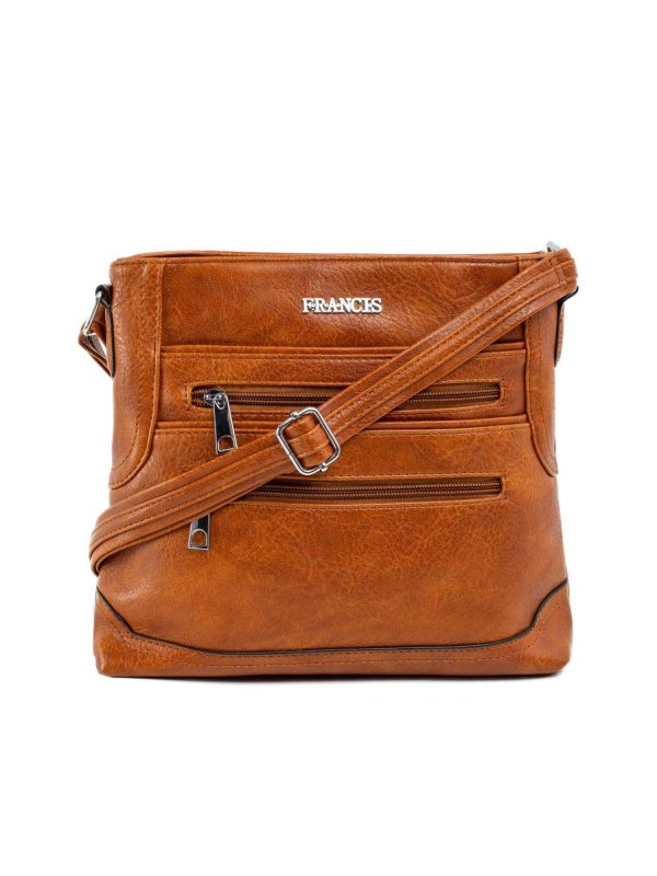 Brown ladies handbag with pockets