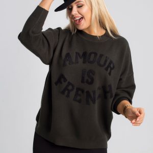 Dark green plus size sweater Amour