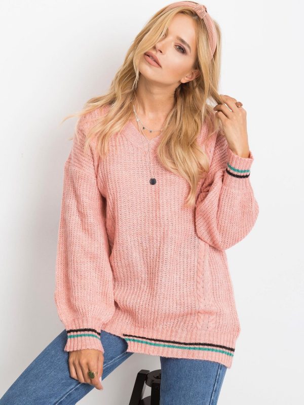 RUE PARIS Pink Romance sweater