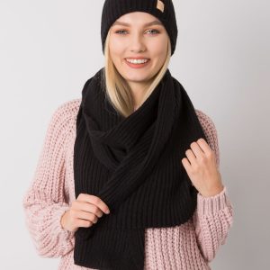 Black winter set hat and scarf RUE PARIS