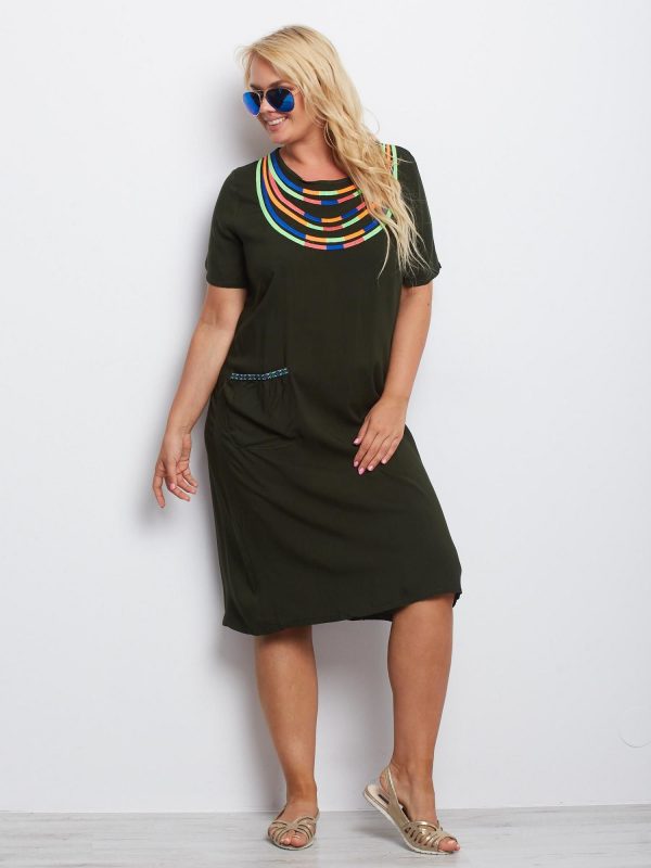 Khaki Dress Plus Size Emerald