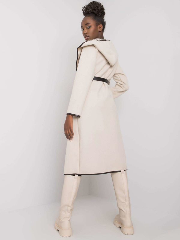 Beige Hooded Coat Hannele