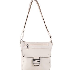 Light Beige Eco Leather Shoulder Bag