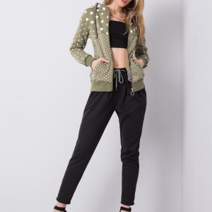 Khaki polka dot tracksuit with hood